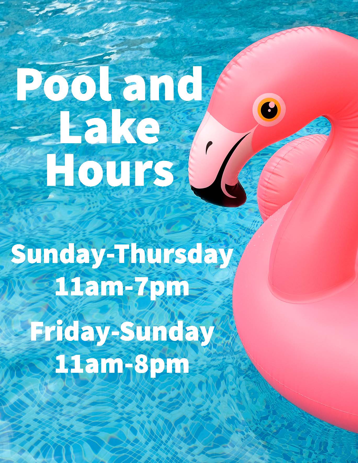 Pool & Lake Hours PEPOA